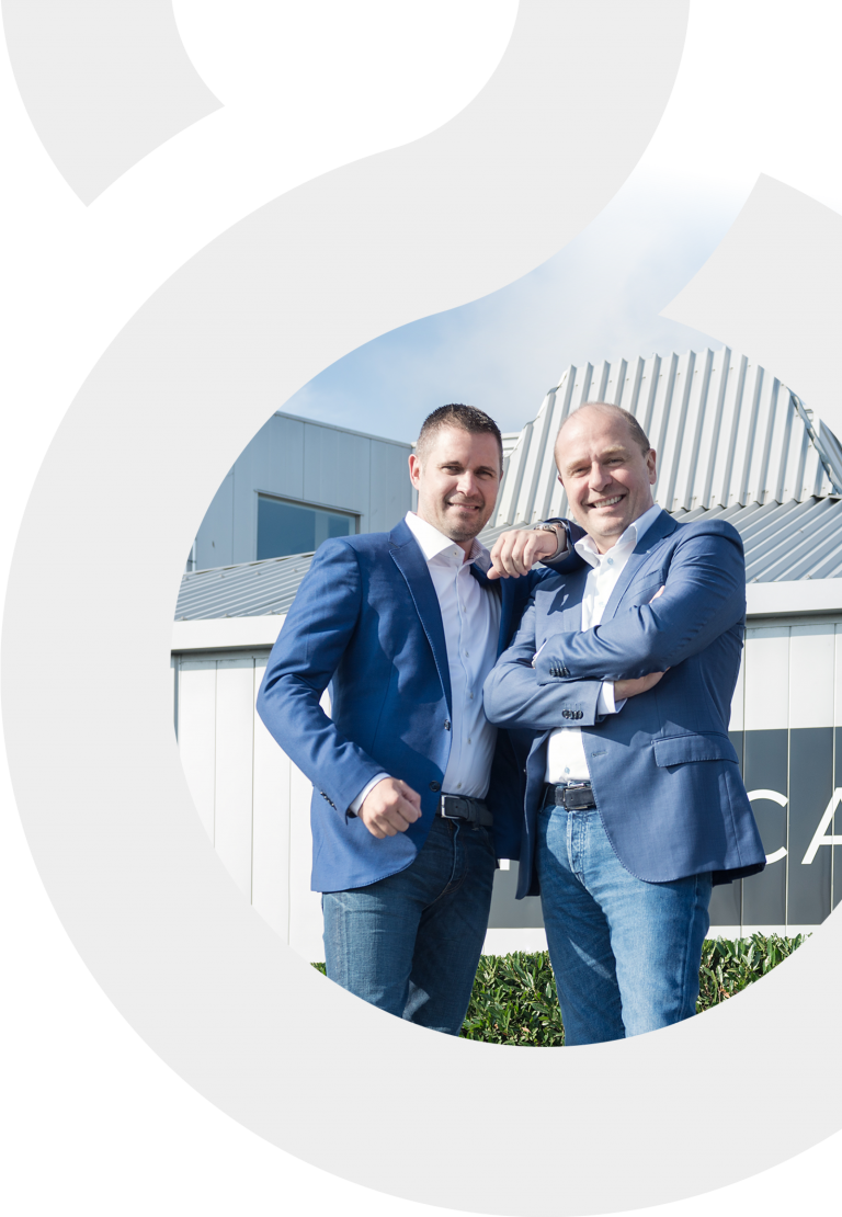 The Robot Gurus in front of the headquarters in Ostend